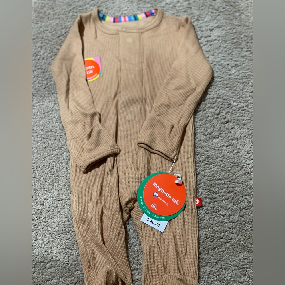 Magnetic Me Beige One Piece Footie